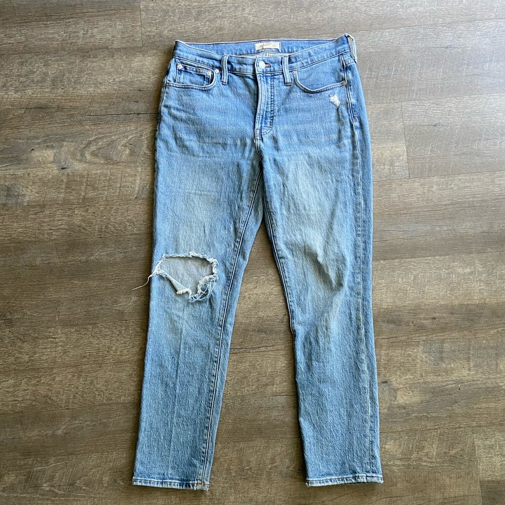 Madewell Mid Rise Perfect Vintage Jean Ainsdale Wash Knee Rip - Picture 2 of 7